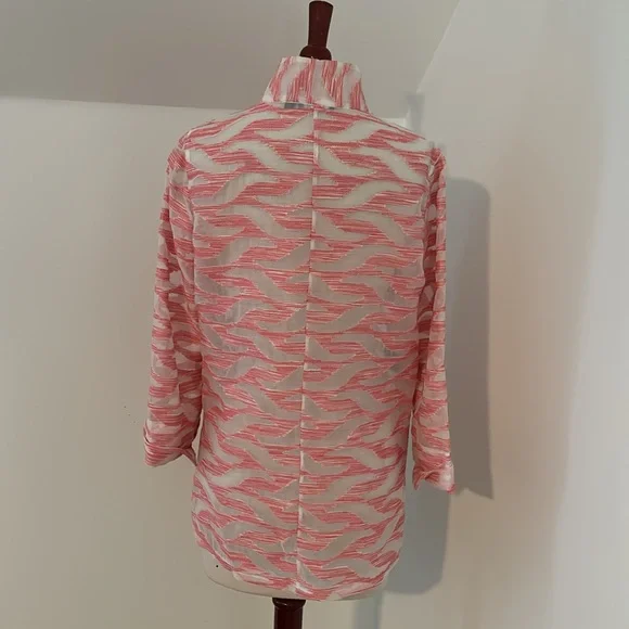 Carlisle white and pink blouse/over shirt size 8 - Picture 3 of 9
